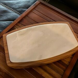 B Smith Bamboo and Marble Cheese aboard with 4 piece utensils​